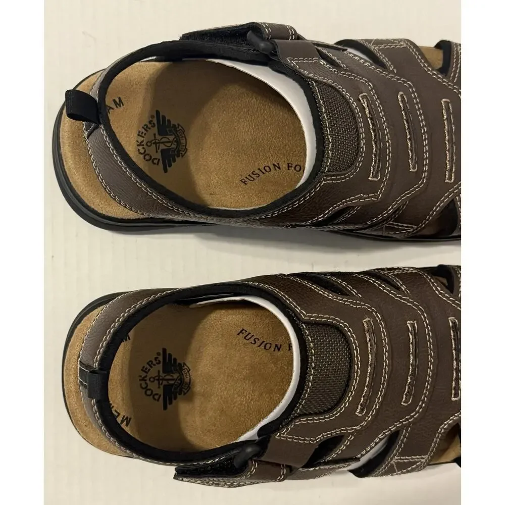 Men’s Dockers Searose Fisherman Brown Sandals 7M Memory Foam Insoles NEW